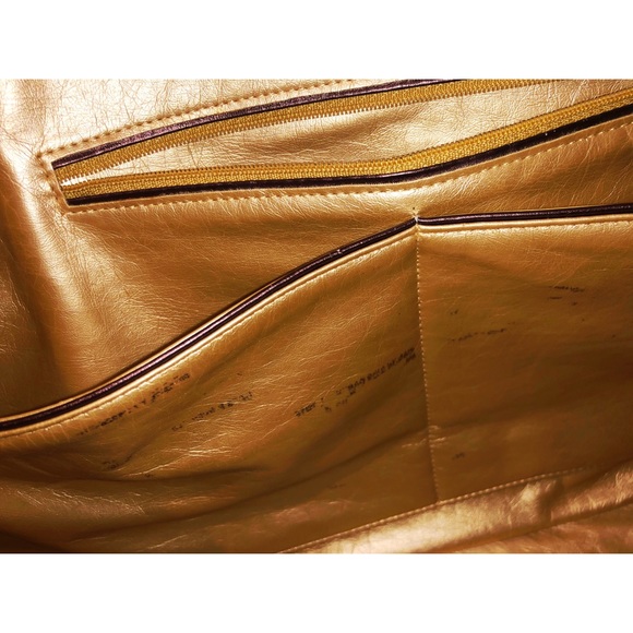 La Gioe do Toscana Brown Metallic Leather Handbag - Picture 7 of 9